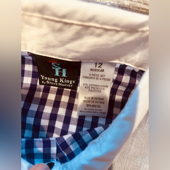 Young Kings by Steve Harvey Purple & Gray 4pc set formal wear boys size 12 NWOT - Picture 12 of 16